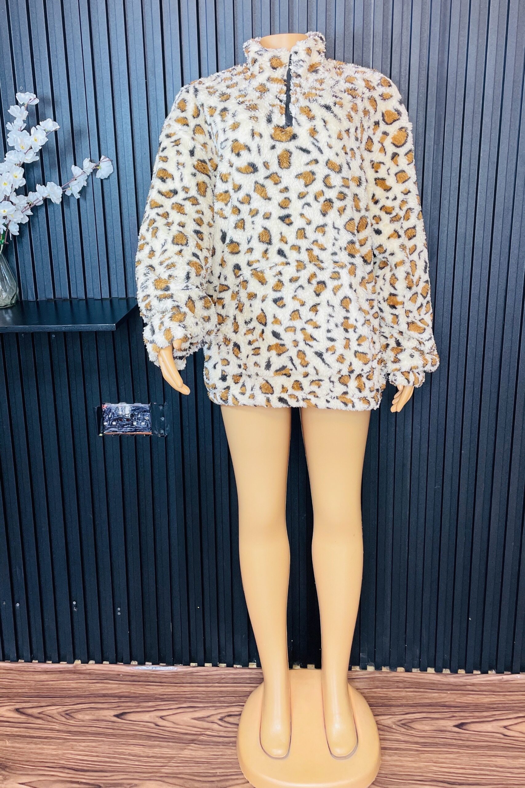 Leopard print Fleece Jacket 3 Leopard print Fleece Jacket - Image 3