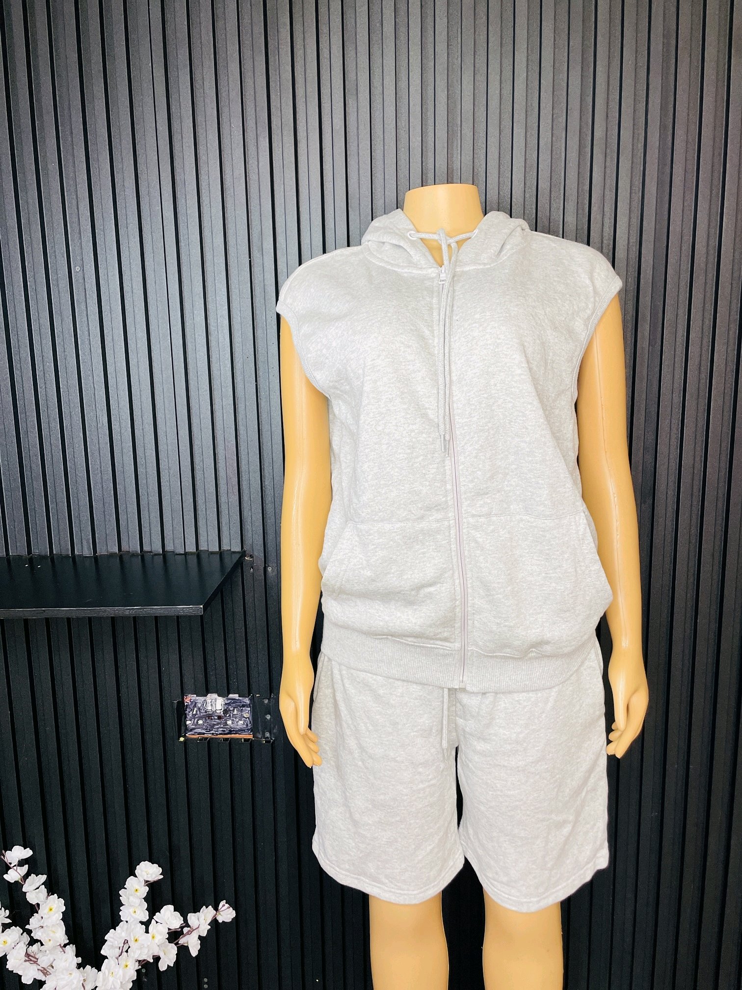 Grey Two Piece Short 3 Grey Two Piece Short - Image 3