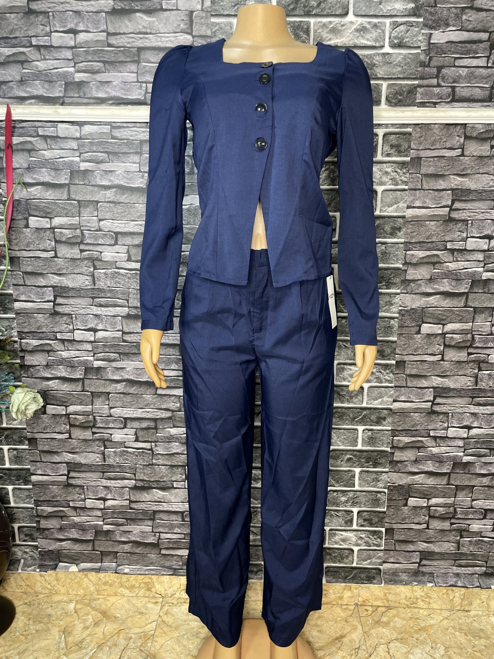 Navy Blue Two Piece Suit 2 Navy Blue Two Piece Suit - Image 2