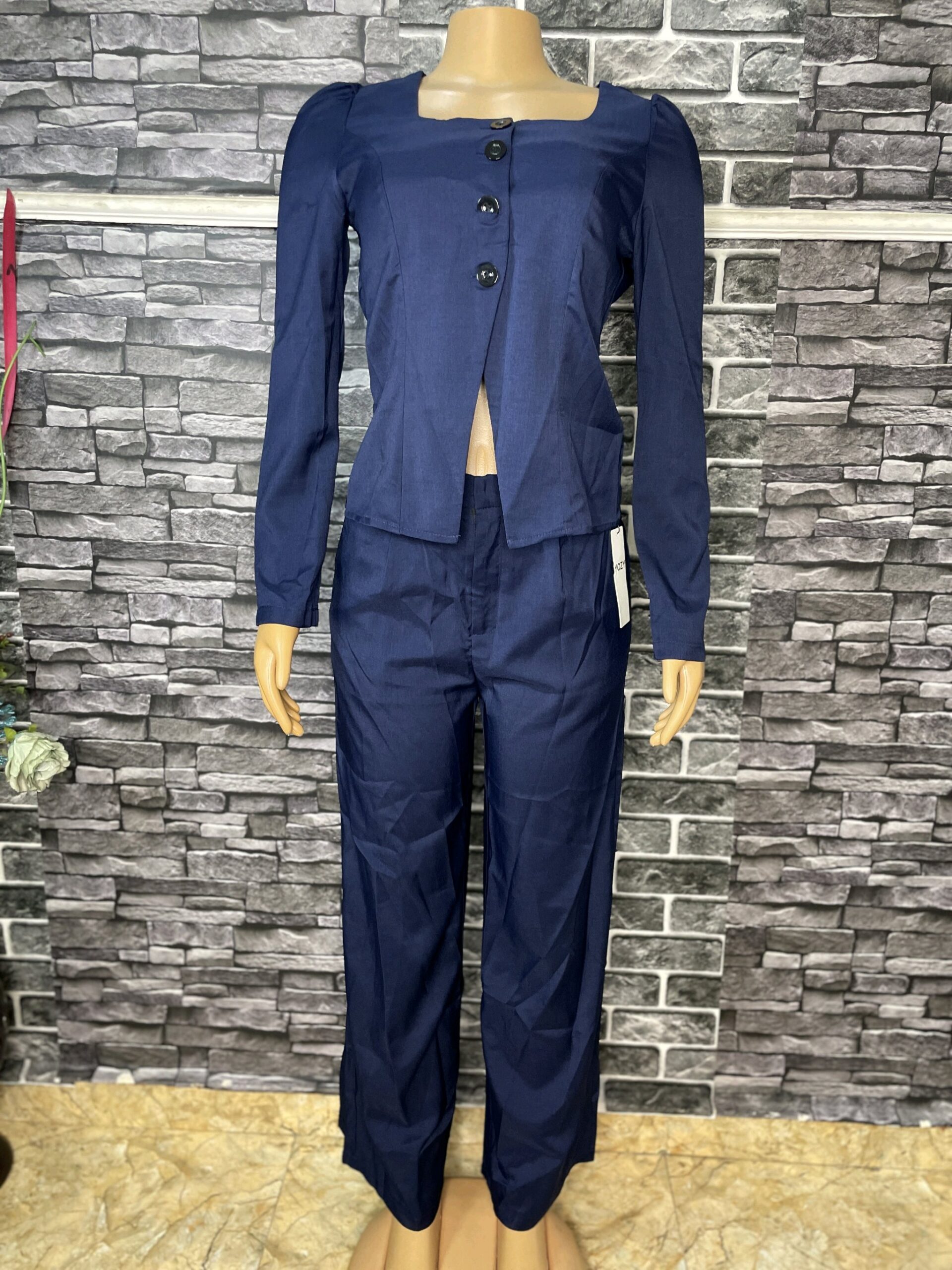 Navy Blue Two Piece Suit 5 Navy Blue Two Piece Suit - Image 5