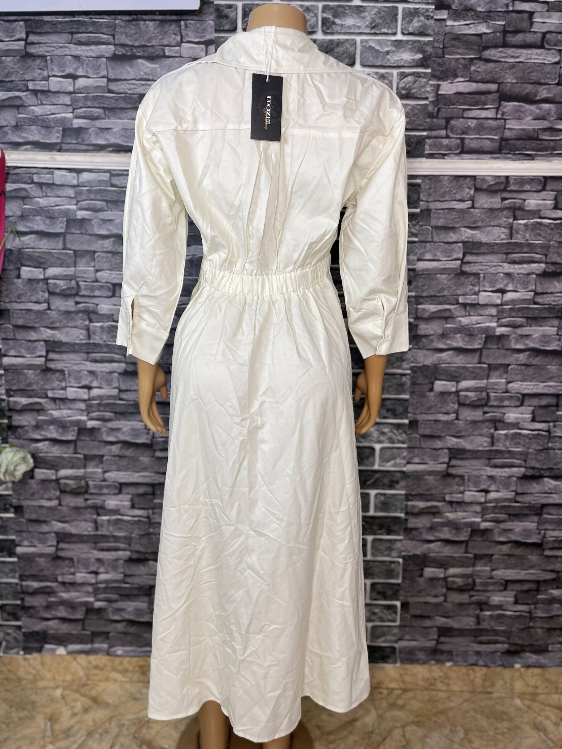 Cream Printed Shirt Dress 3 Cream Printed Shirt Dress - Image 3