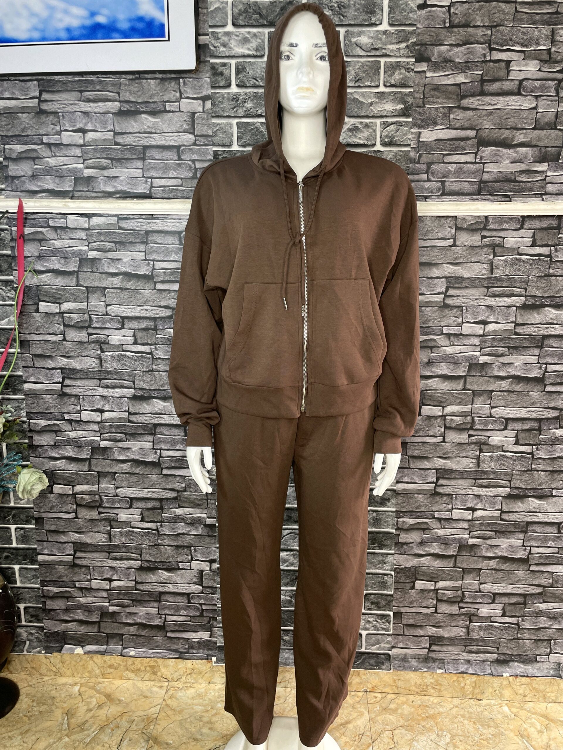 Brown Hoodie Tracksuit 4 Brown Hoodie Tracksuit - Image 4