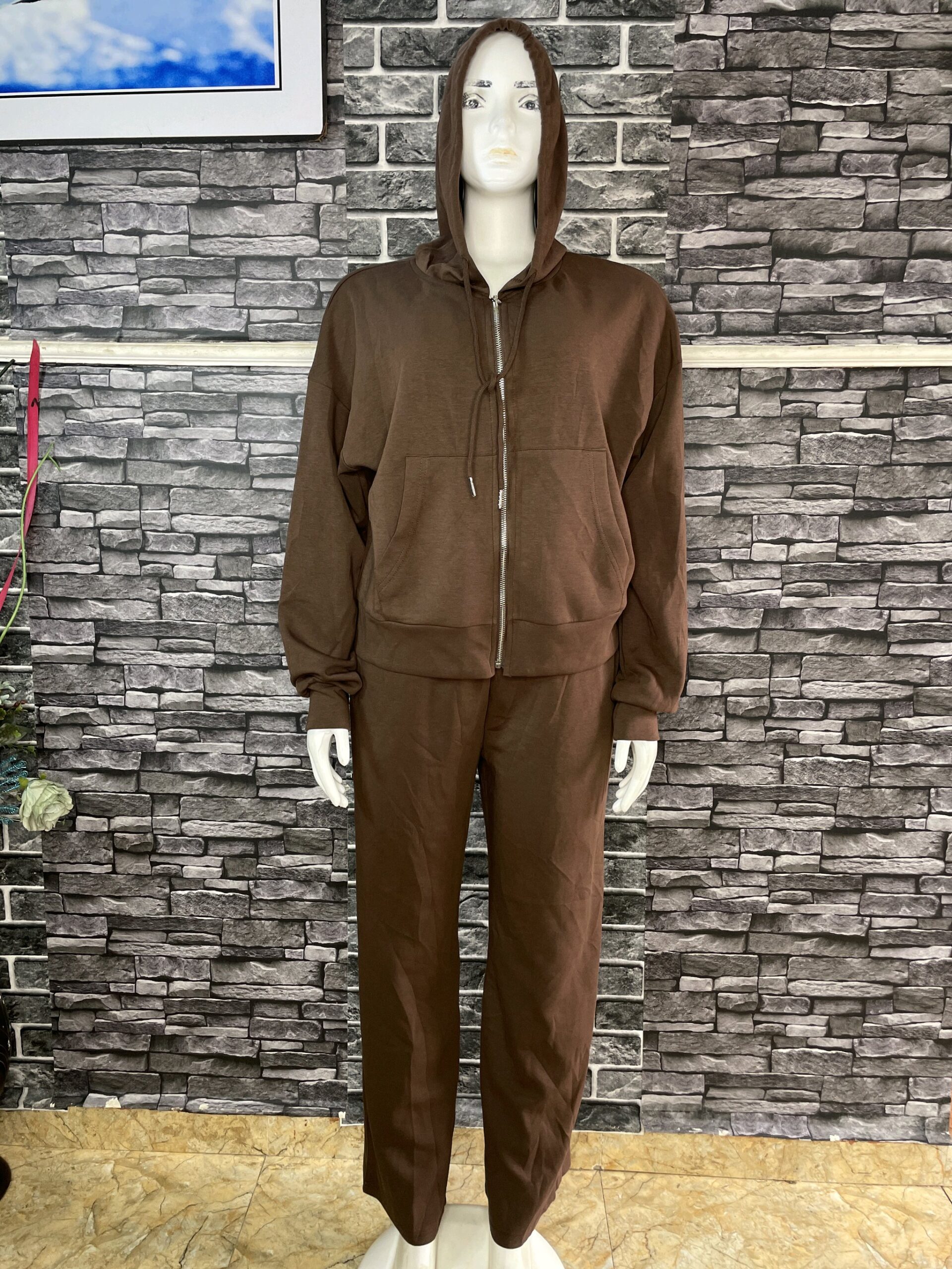 Brown Hoodie Tracksuit 5 Brown Hoodie Tracksuit - Image 5