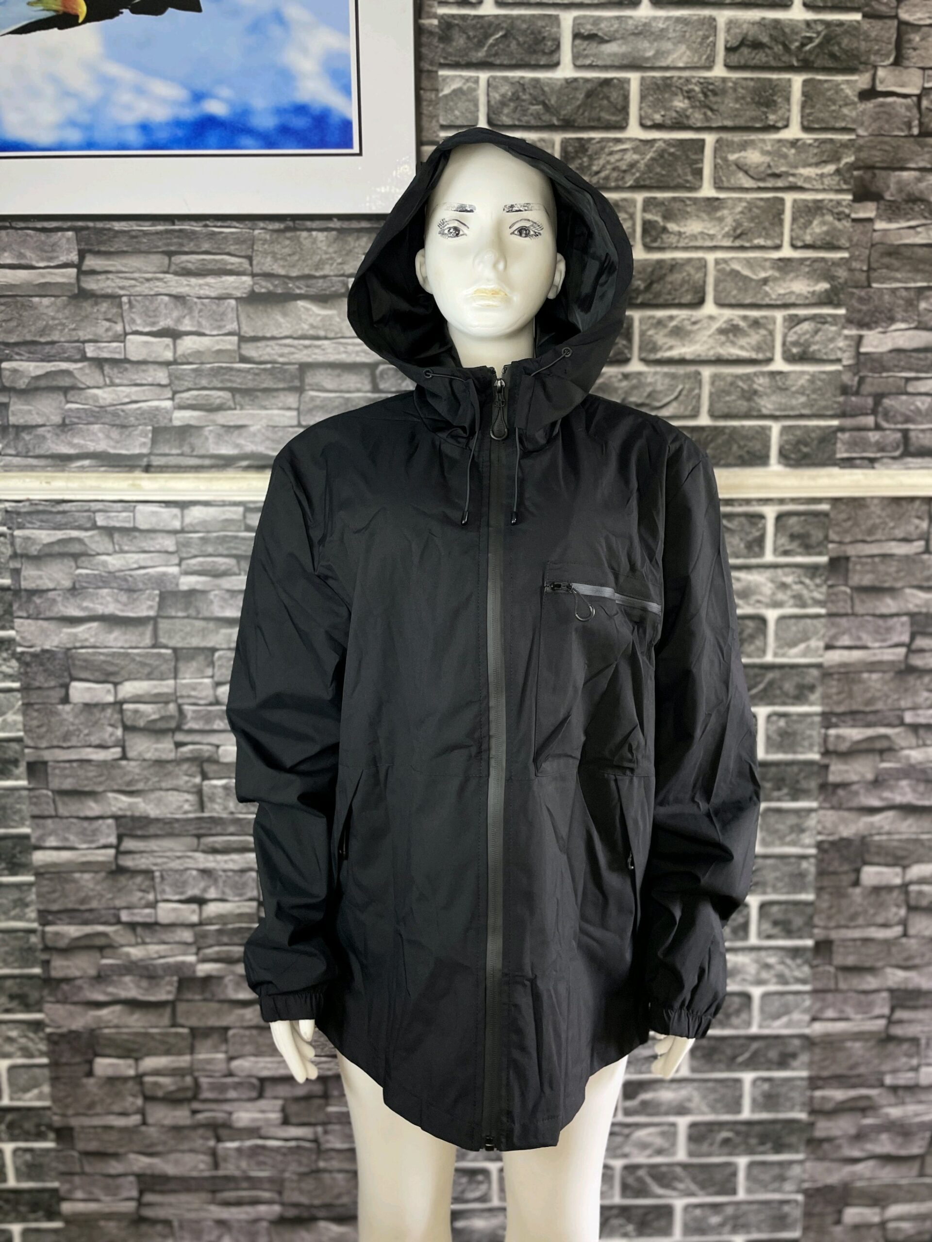 Black Raincoat Jacket 2 Black Raincoat Jacket - Image 2