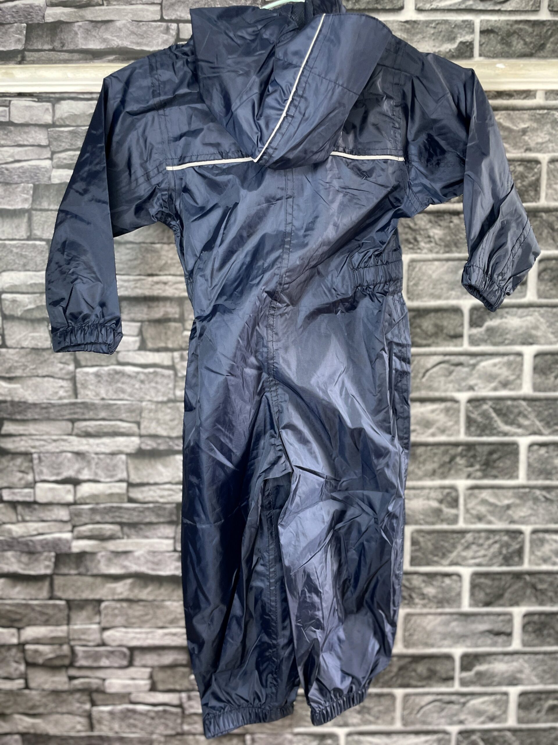 Navy Blue Kids Raincoat Jumpsuit 4 Navy Blue Kids Raincoat Jumpsuit - Image 4