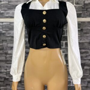 Black Long Sleeve Office Too