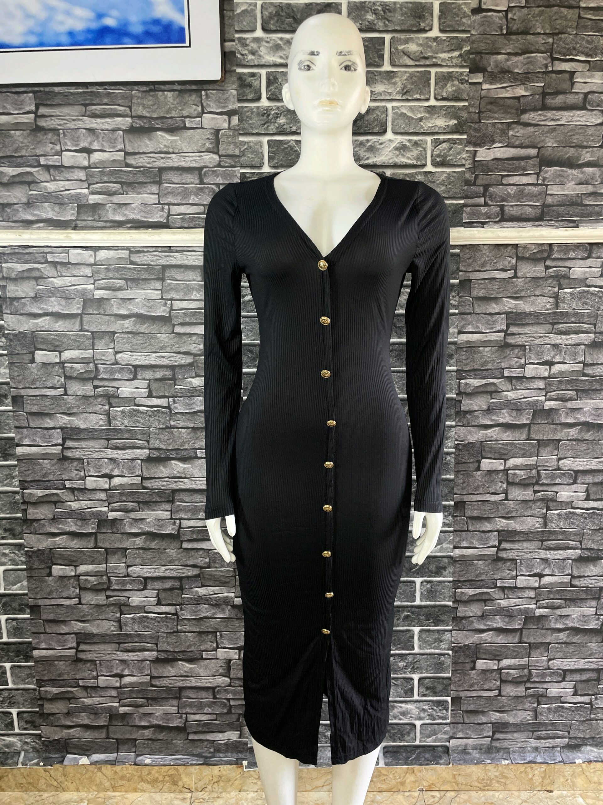 Black Long sleeve Gown 2 Black Long sleeve Gown - Image 2