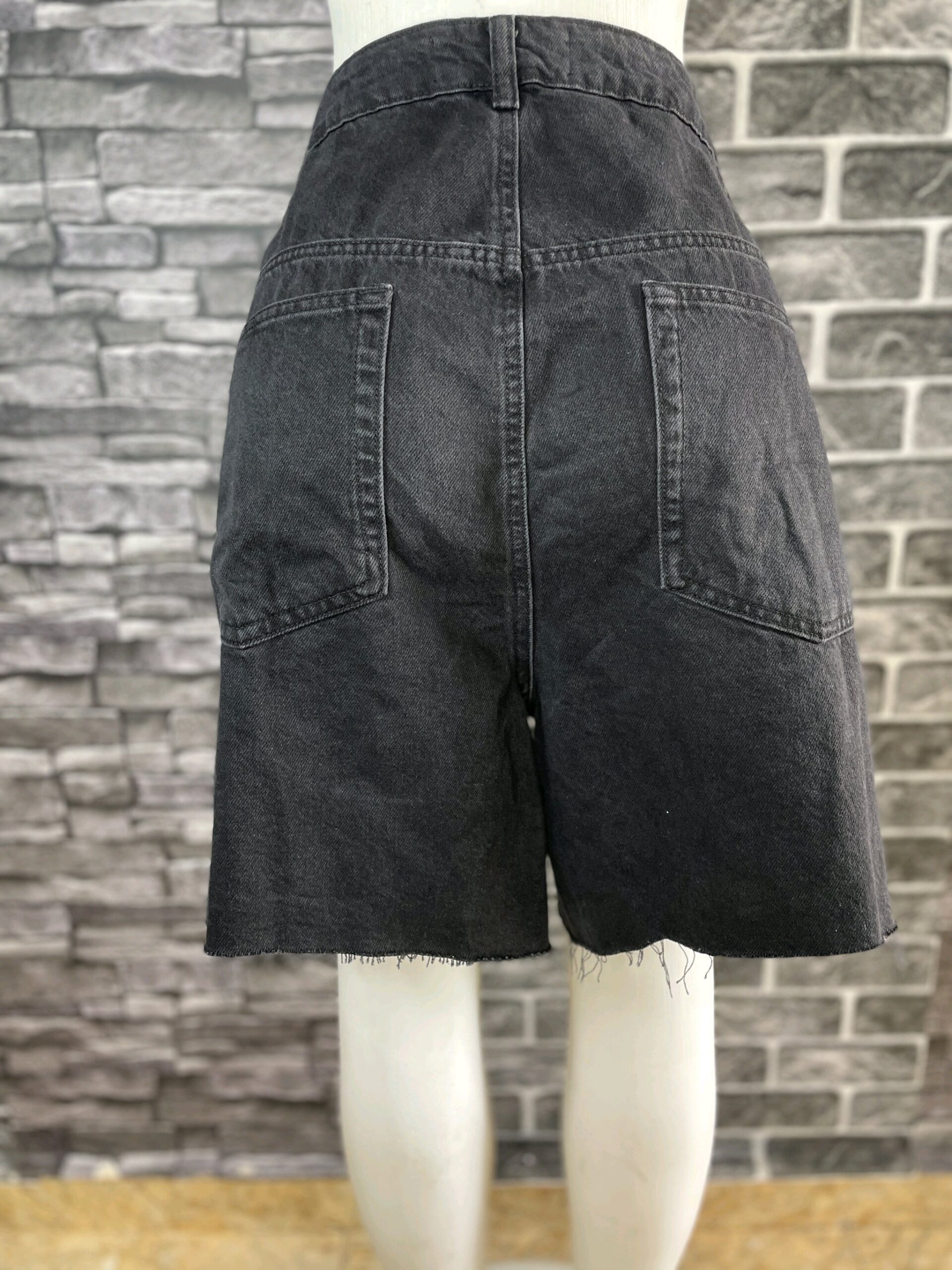 Black Short Denim Jean 4 Black Short Denim Jean - Image 4
