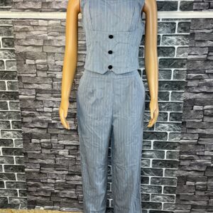Elegant Pinstripe Two Piece Set