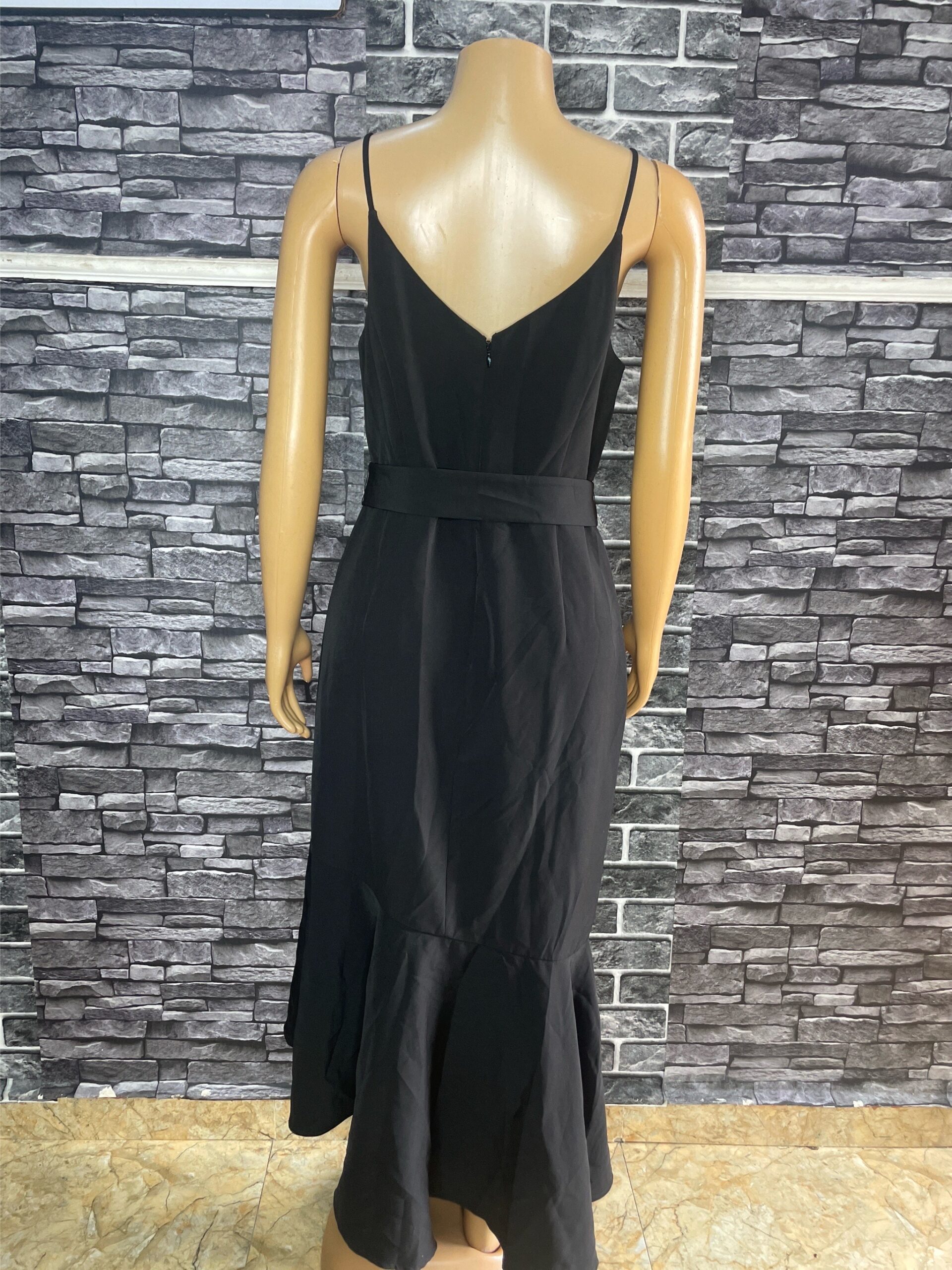 Elegant Black Asymmetric Ruffle Dress 3 Elegant Black Asymmetric Ruffle Dress - Image 3