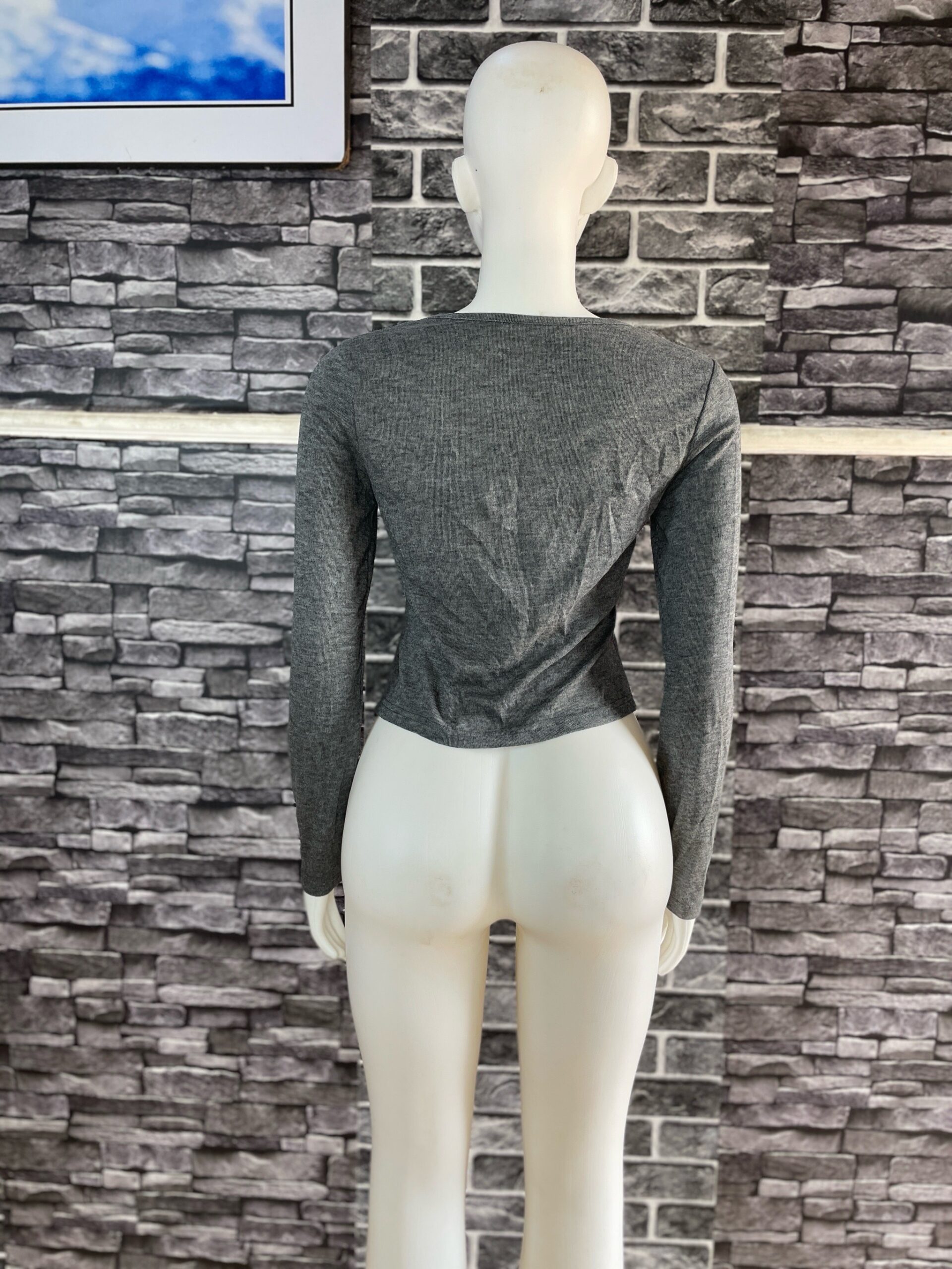 Stylish Grey Bow Accent Top 3 Stylish Grey Bow Accent Top - Image 3