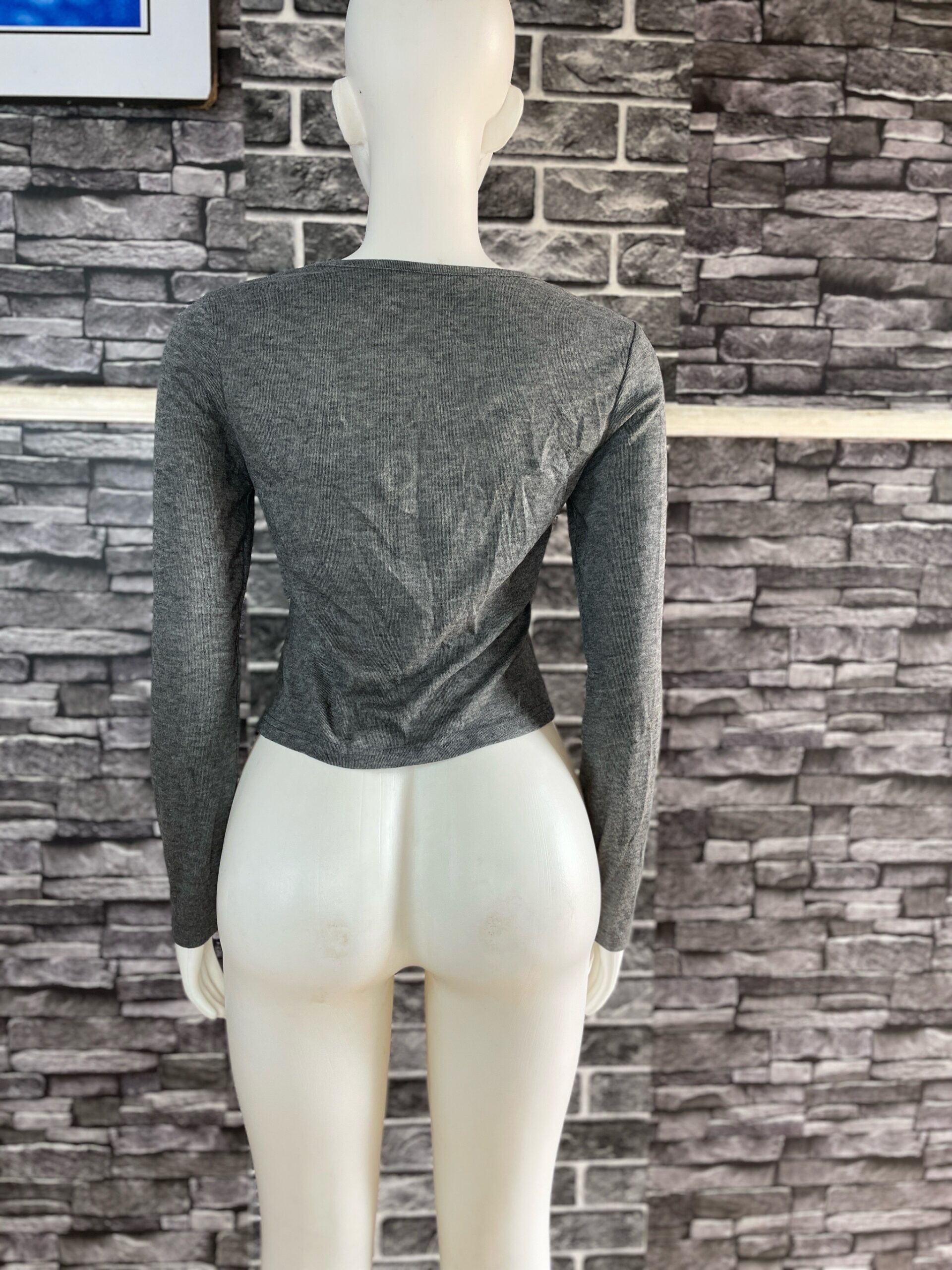 Stylish Grey Bow Accent Top 5 Stylish Grey Bow Accent Top - Image 5