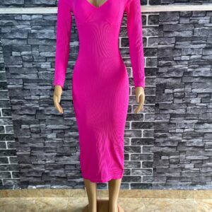 Home 15 Elegant Hot Pink Midi Dress