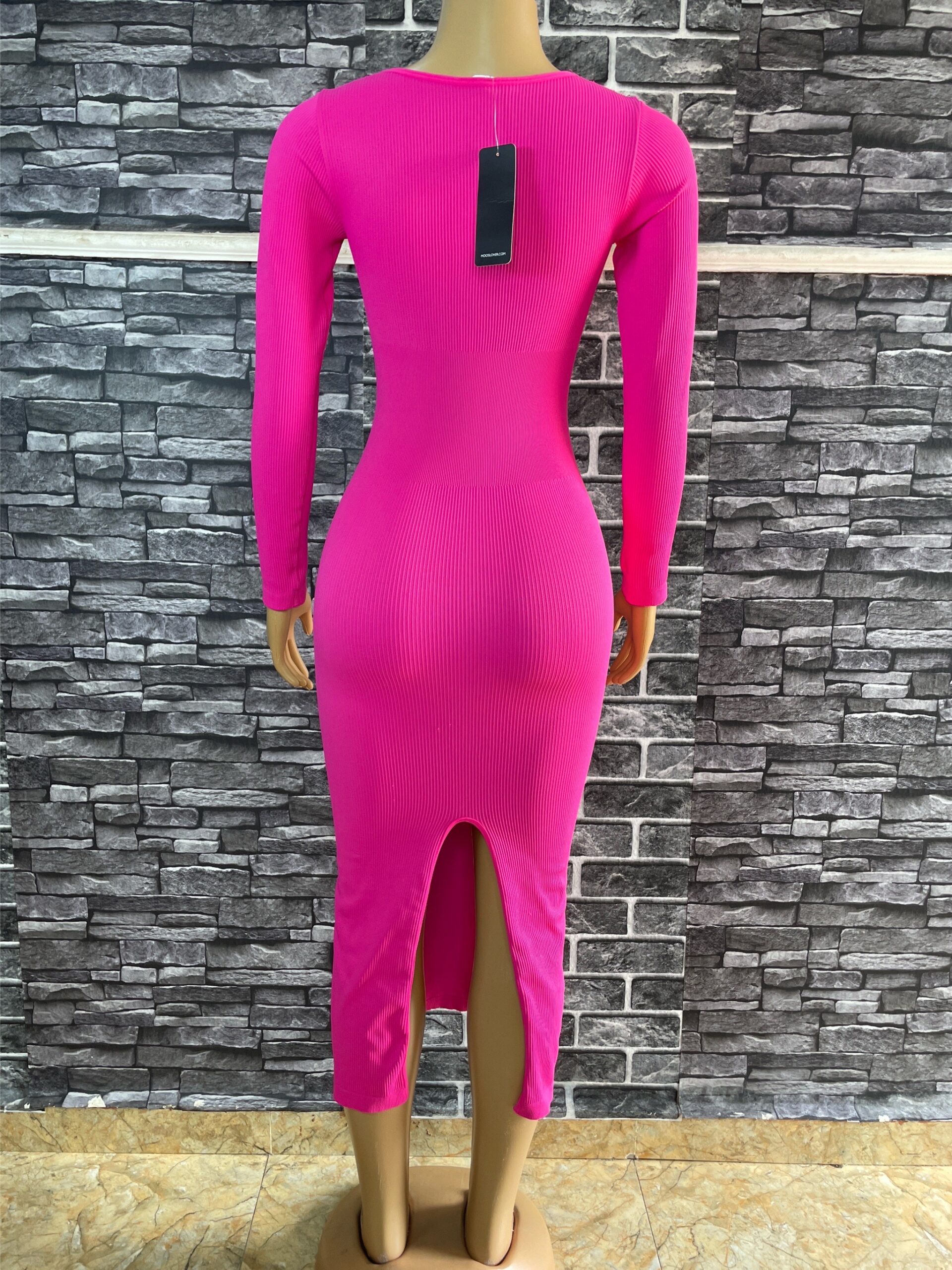 Elegant Hot Pink Midi Dress 3 Elegant Hot Pink Midi Dress - Image 3
