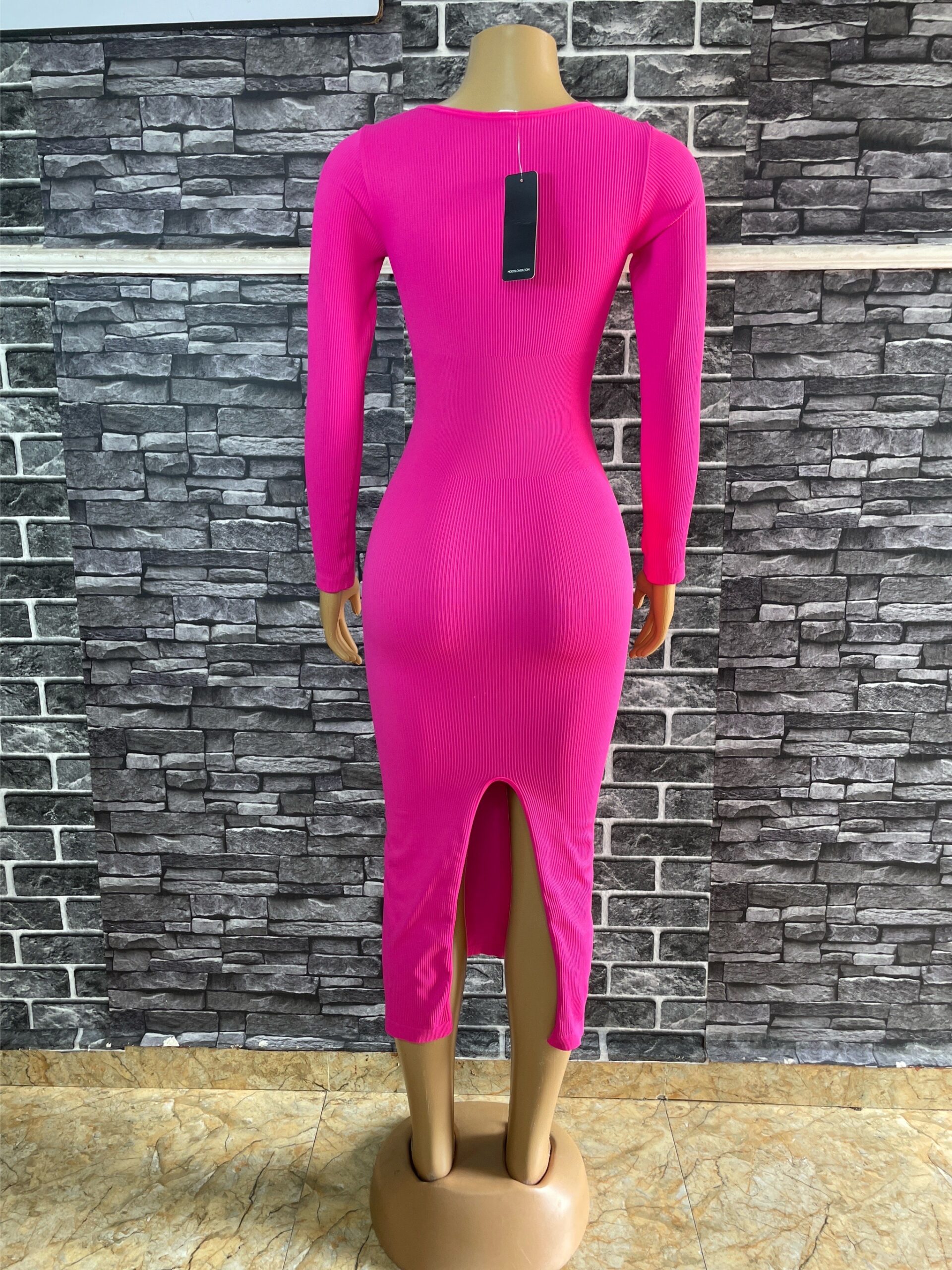 Elegant Hot Pink Midi Dress 5 Elegant Hot Pink Midi Dress - Image 5