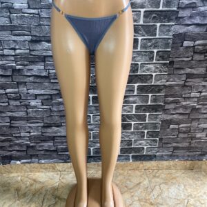Slate Blue Lavender And Black Ring Detail Thong