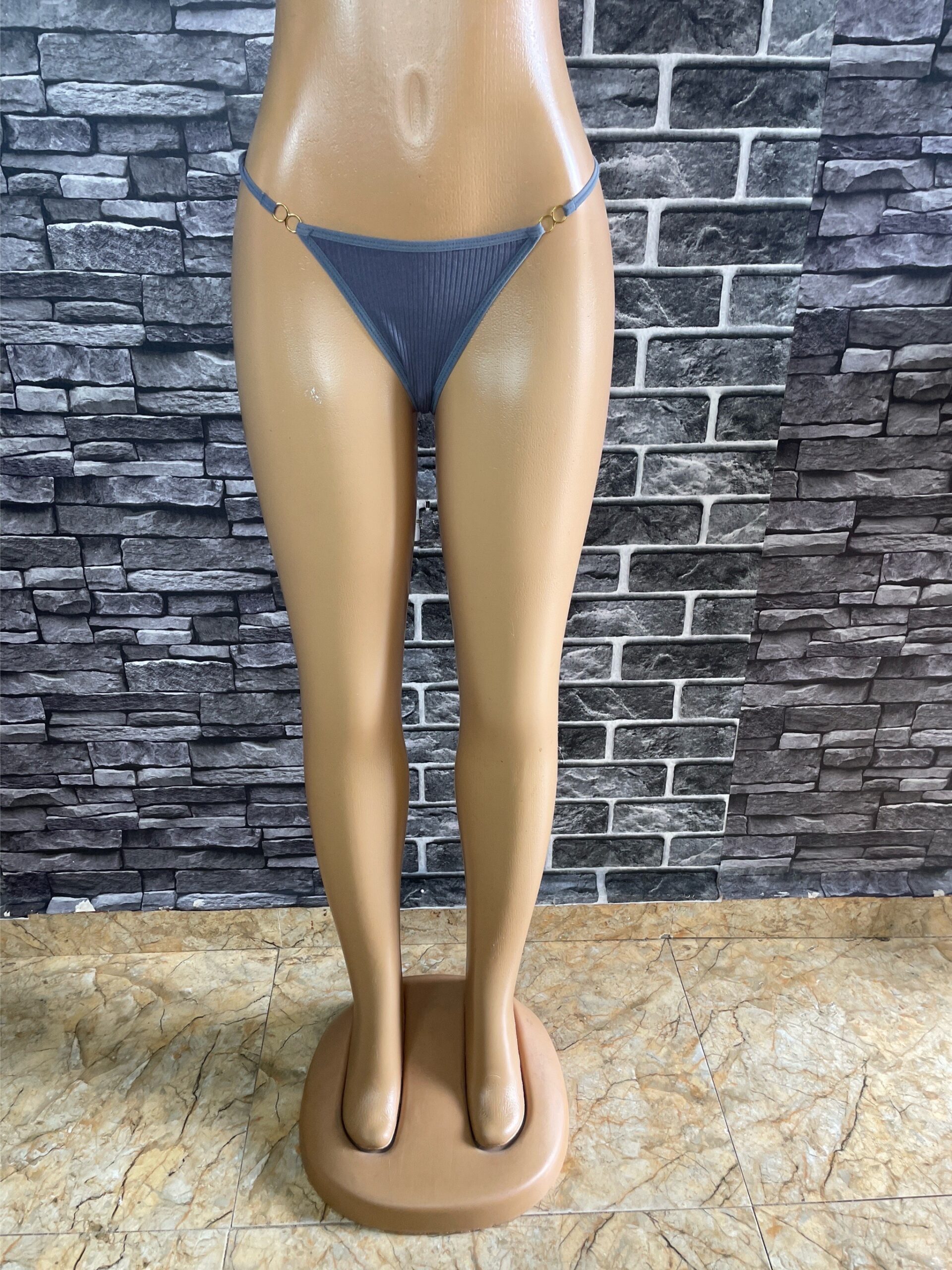 Slate Blue Lavender And Black Ring Detail Thong 1 Slate Blue Lavender And Black Ring Detail Thong