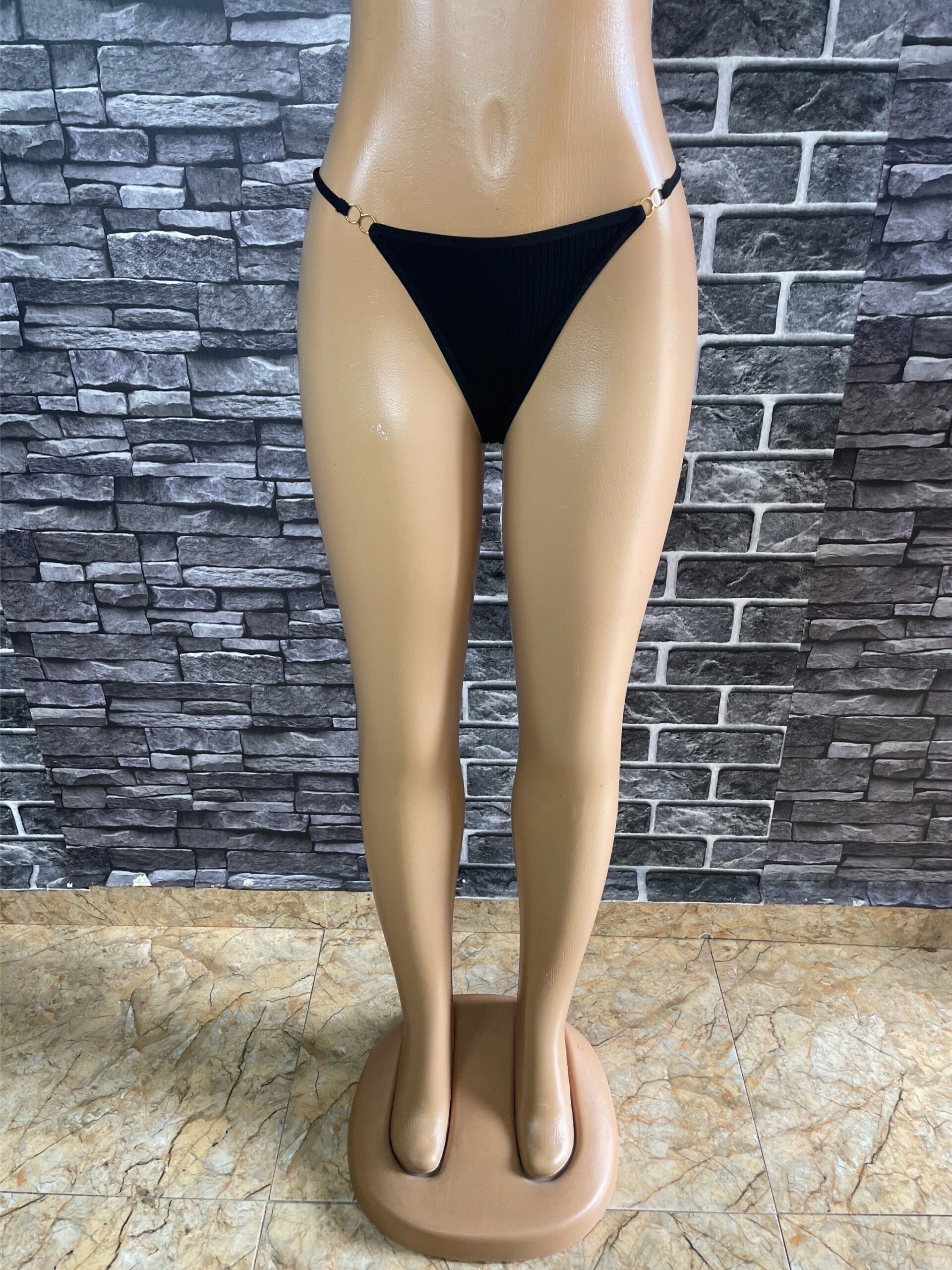 Slate Blue Lavender And Black Ring Detail Thong 4 Slate Blue Lavender And Black Ring Detail Thong - Image 4
