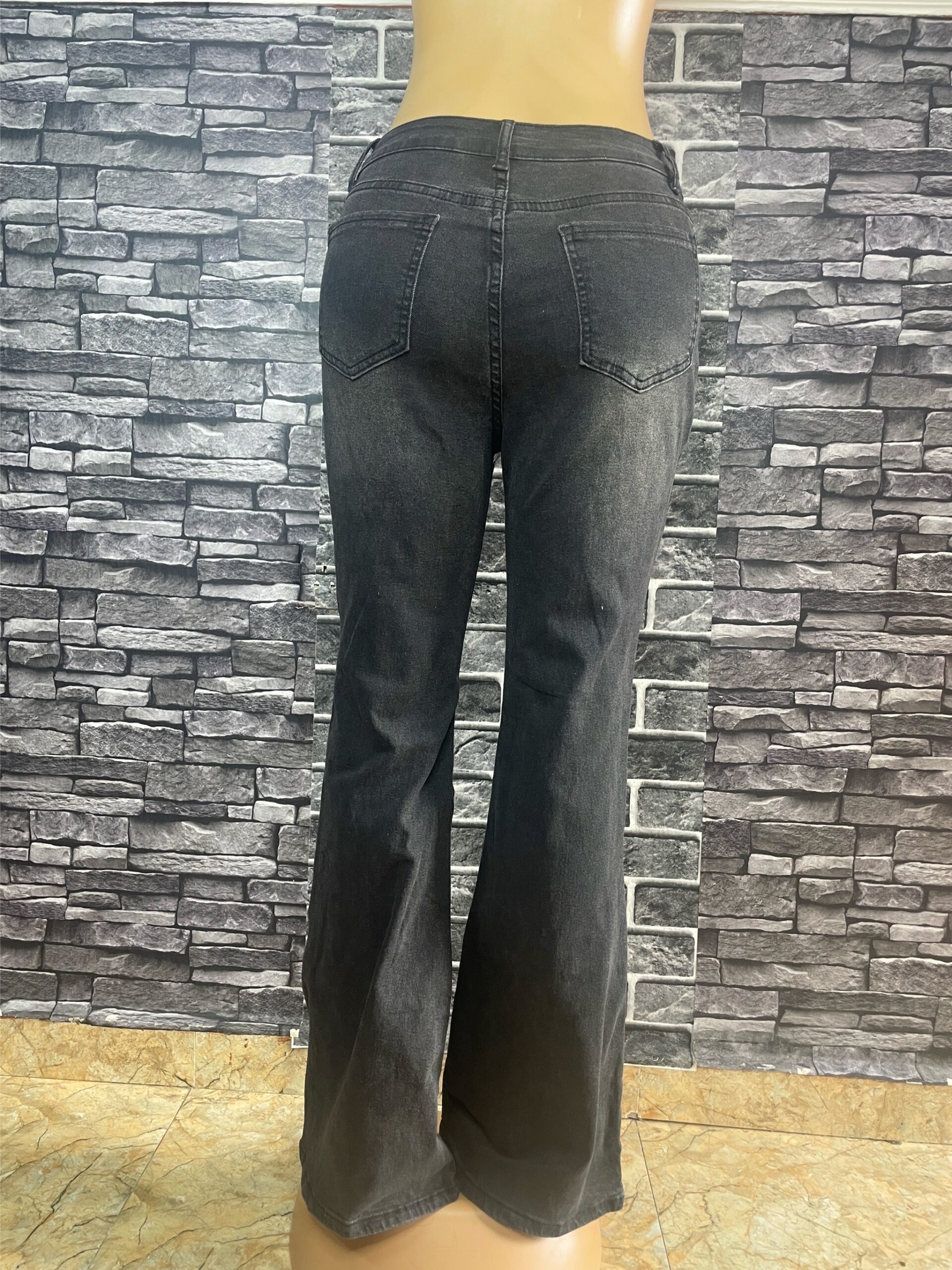 Stylish Dark Grey Flare Jeans 5 Stylish Dark Grey Flare Jeans - Image 5