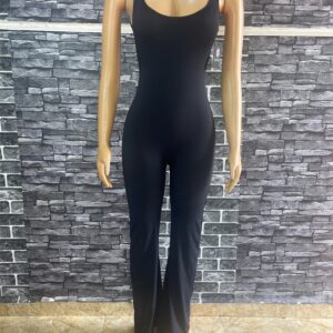 Elegant Black Flared Leg Jumpsuit