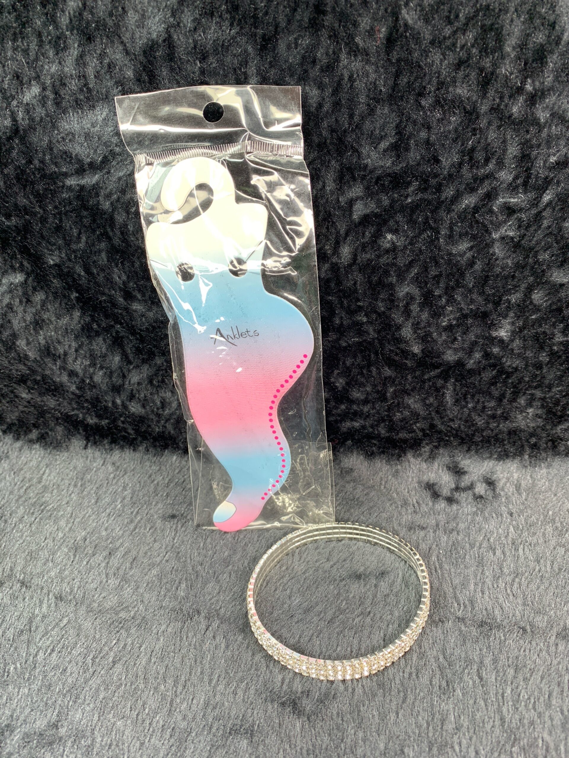 Silver Rhinestone Stretch Anklet 3 Silver Rhinestone Stretch Anklet - Image 3
