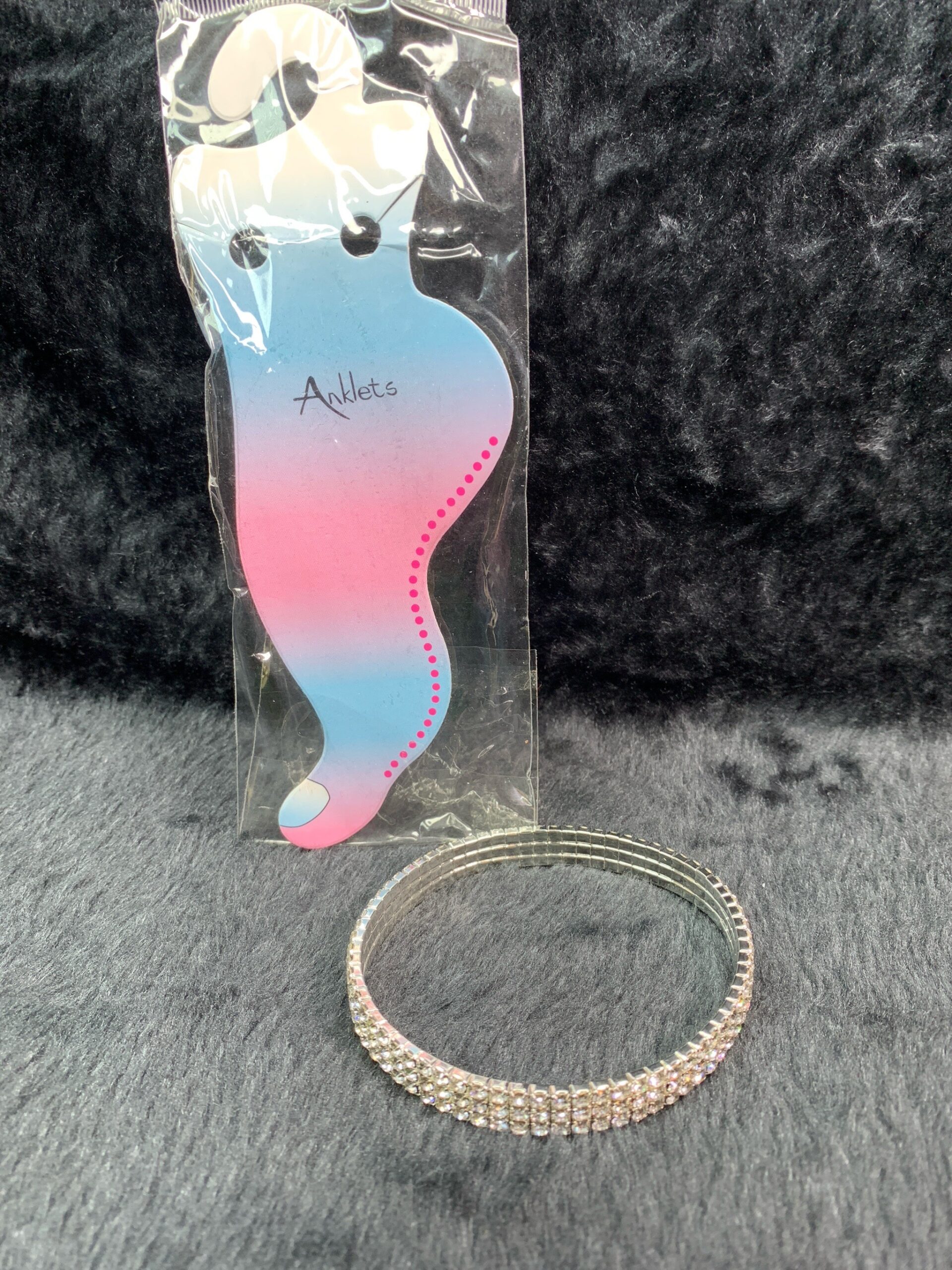 Silver Rhinestone Stretch Anklet 4 Silver Rhinestone Stretch Anklet - Image 4