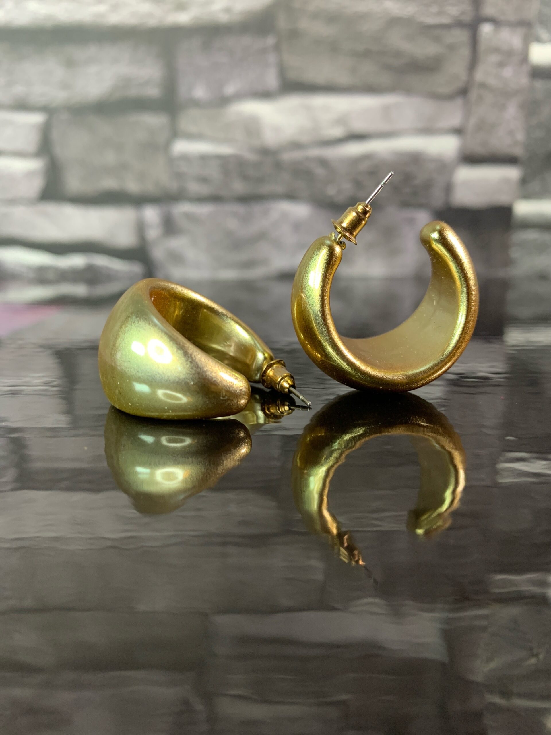 Gold Chunky Hoop Earrings 1 Gold Chunky Hoop Earrings