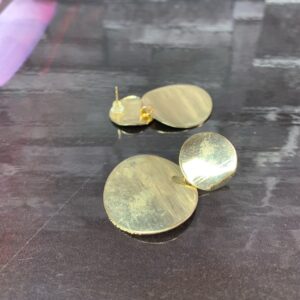 Gold Disc Drop Earrings