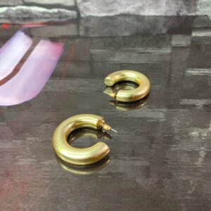 Gold Tube Hoop Earrings