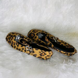 Home 12 Leopard Print Flat Sandals