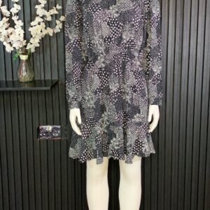 Black And White Floral Midi Dress
