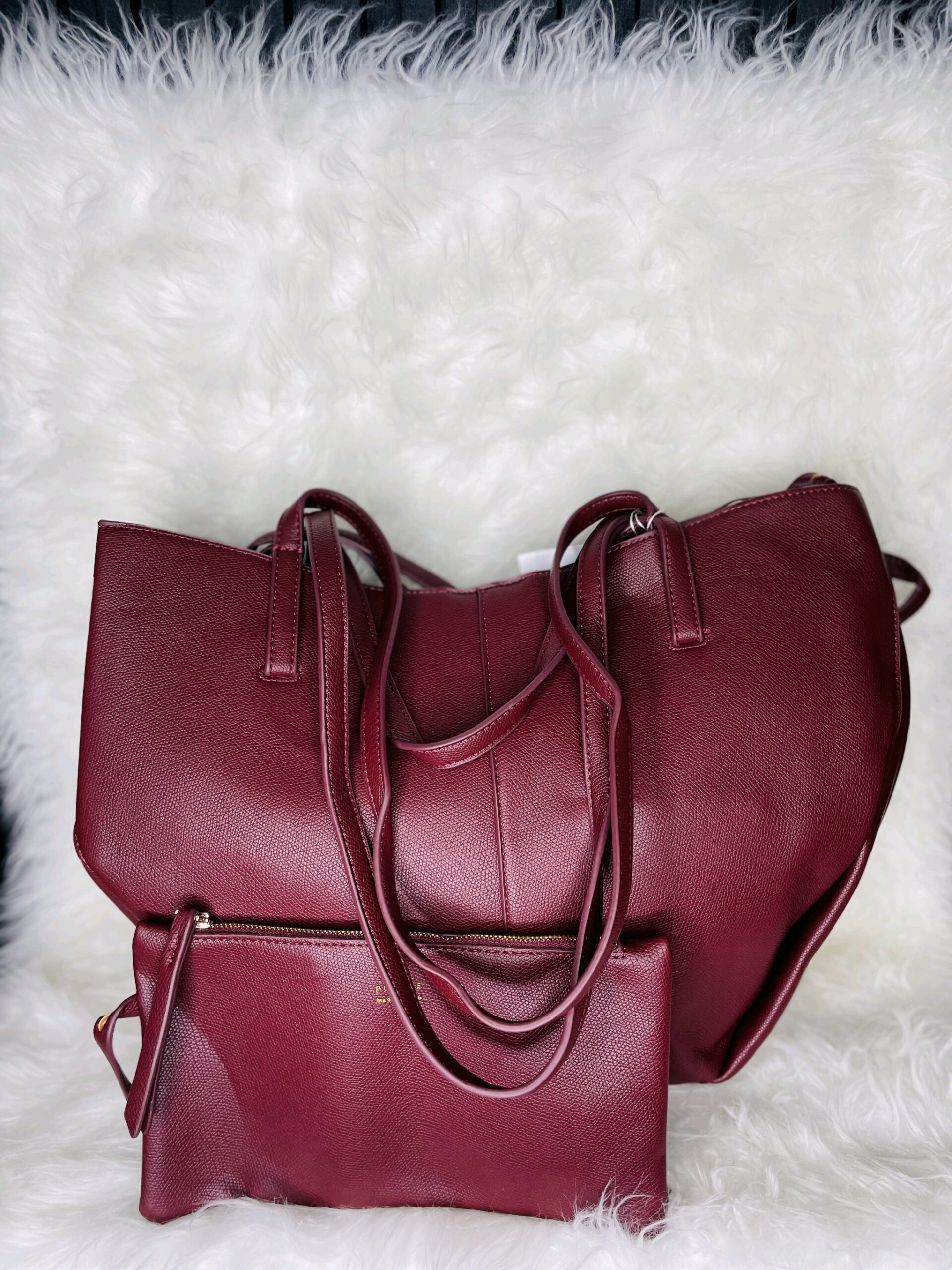 Burgundy 2in1 Tote Bag 2 Burgundy 2in1 Tote Bag - Image 2