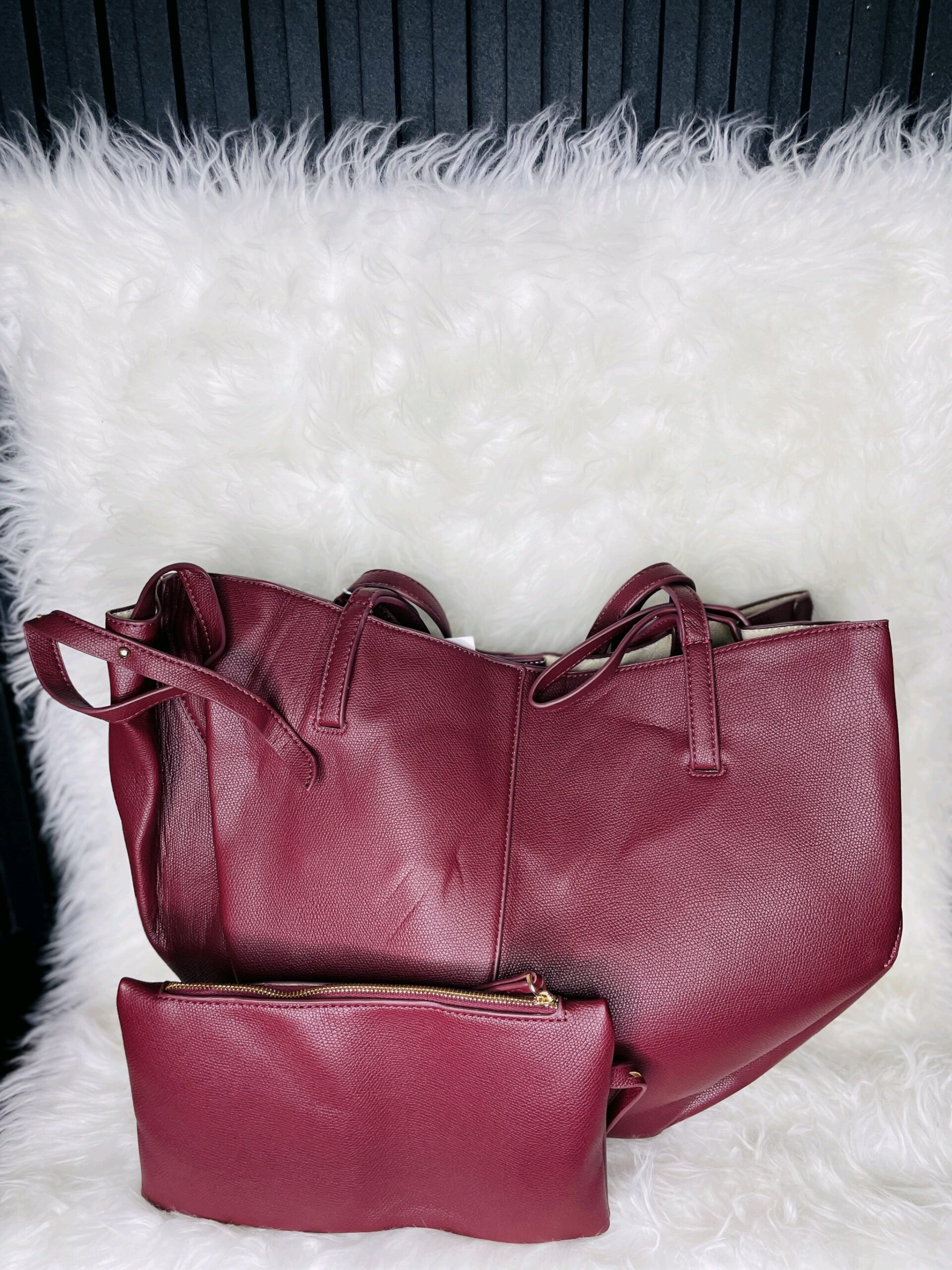 Burgundy 2in1 Tote Bag 3 Burgundy 2in1 Tote Bag - Image 3