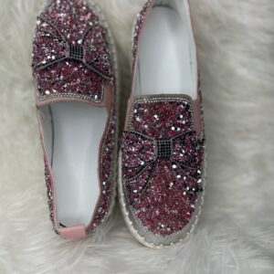 Pink Rhinestone Loafers