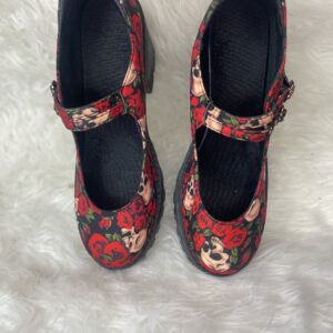 Home 14 Rose Skull Chunky Heels
