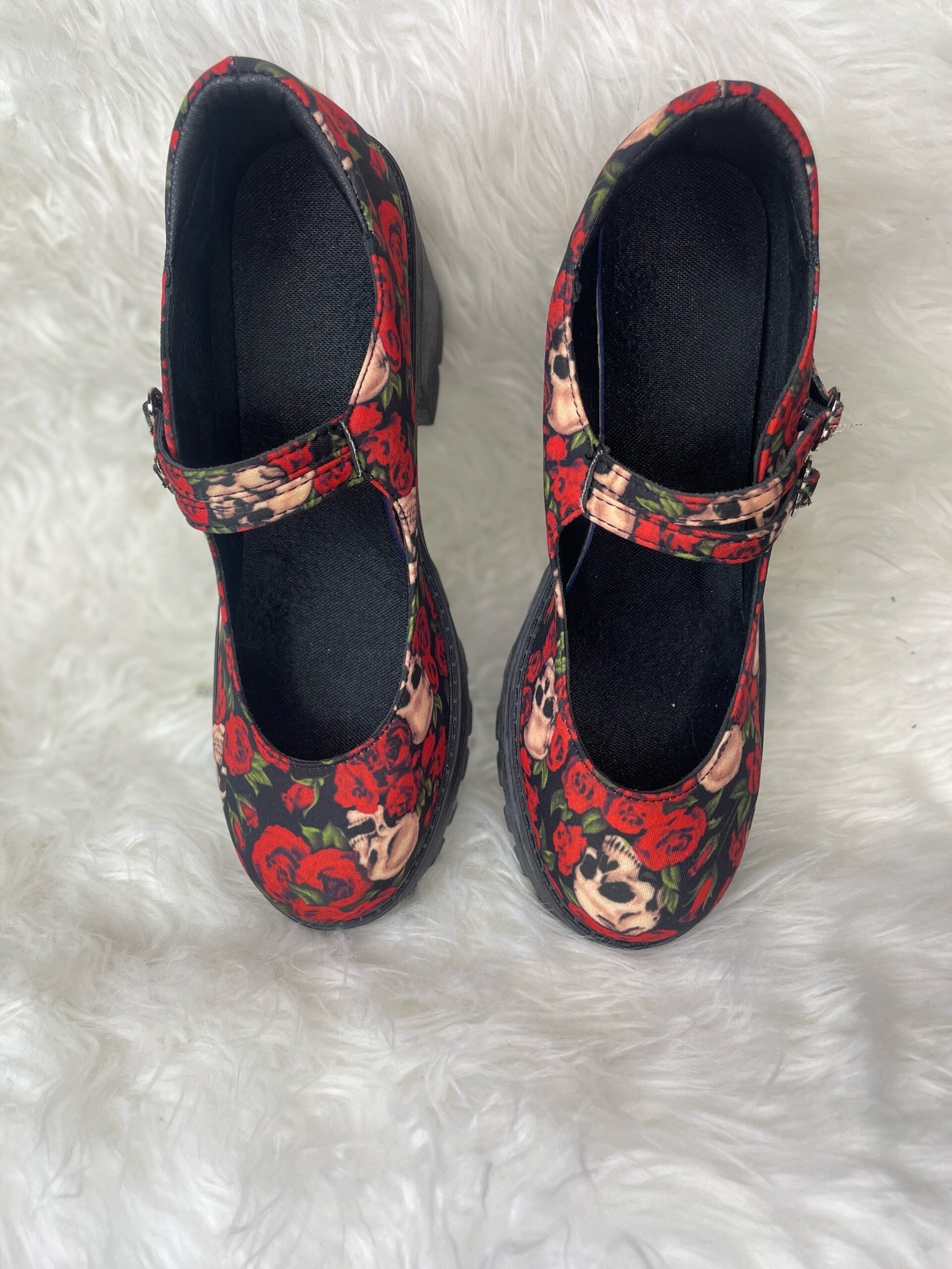 Rose Skull Chunky Heels 2 Rose Skull Chunky Heels - Image 2