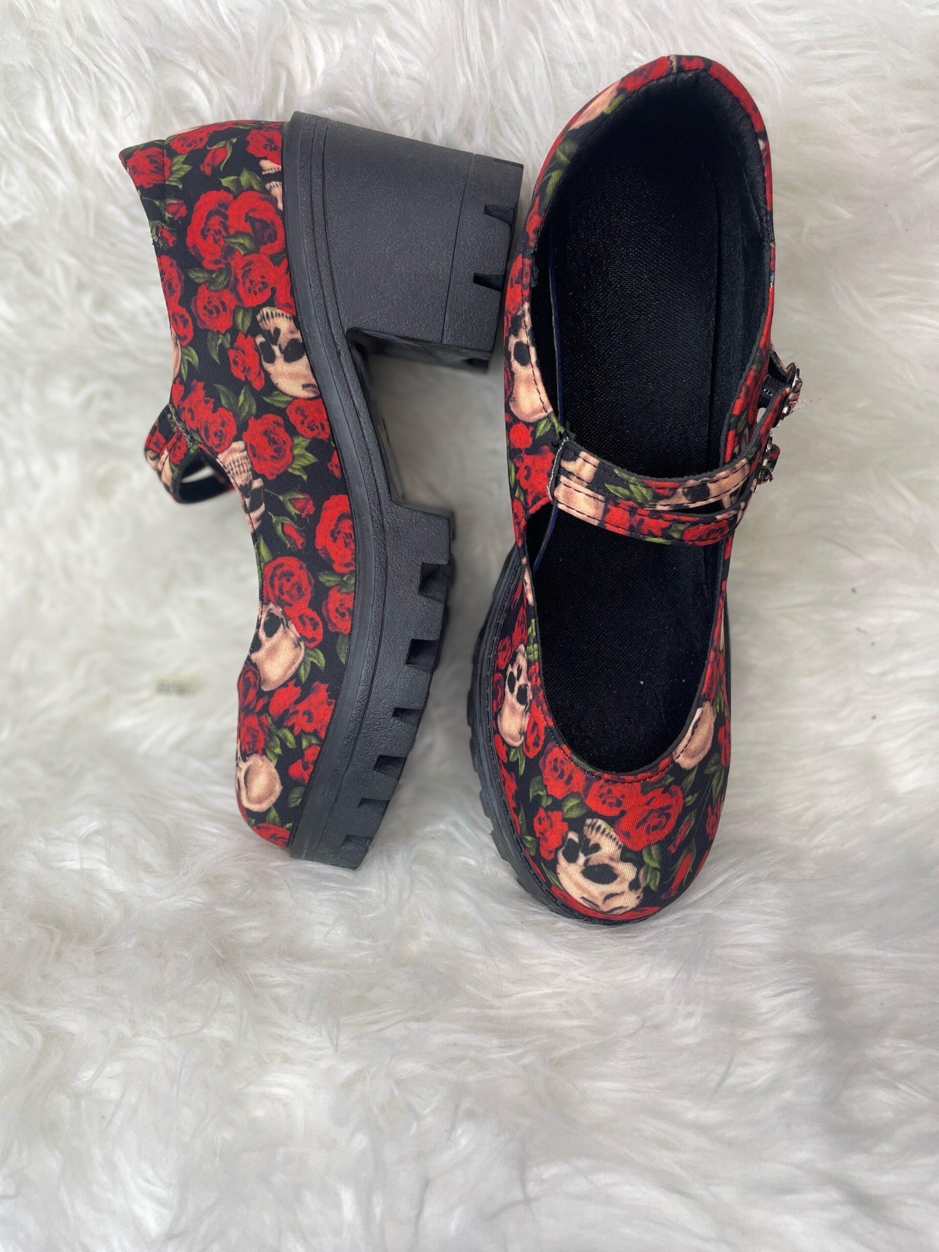Rose Skull Chunky Heels 3 Rose Skull Chunky Heels - Image 3