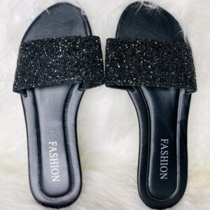 Black Sequin Slippers