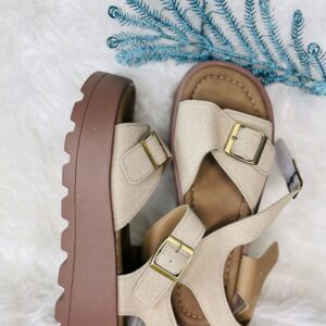 Cream Wage Sandals