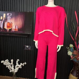 Pink Knit Two Piece Set