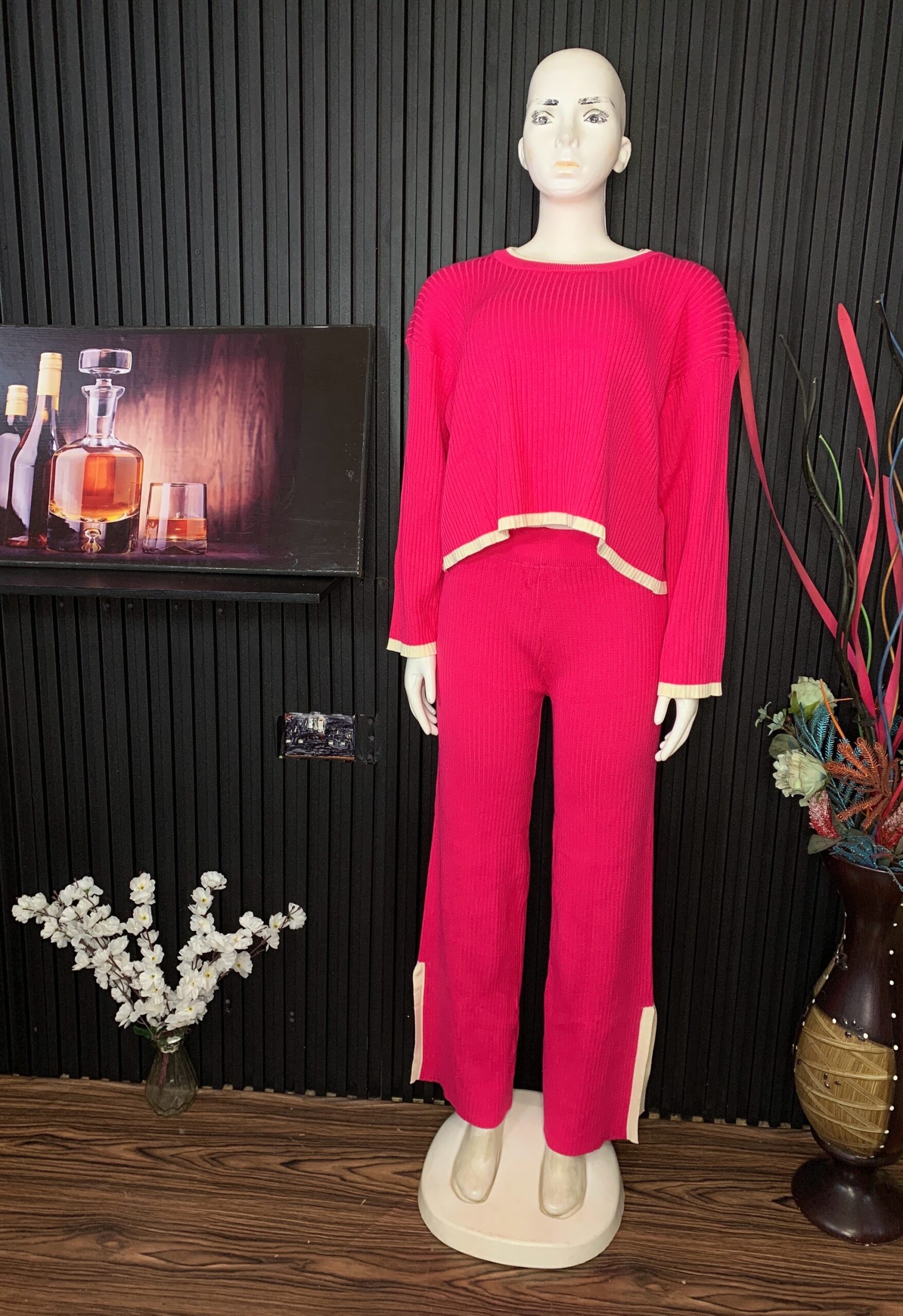 Pink Knit Two Piece Set 2 Pink Knit Two Piece Set - Image 2