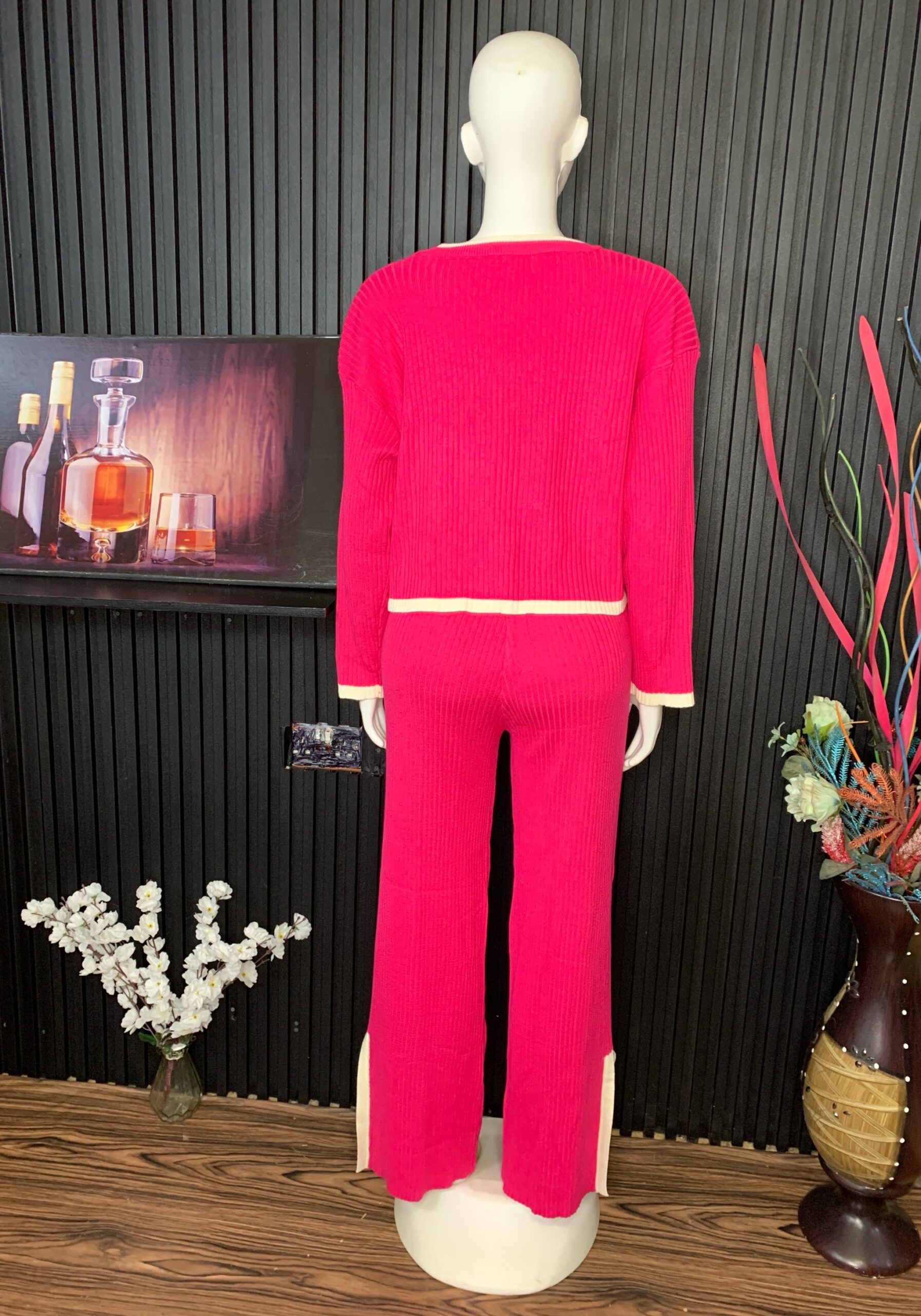 Pink Knit Two Piece Set 3 Pink Knit Two Piece Set - Image 3