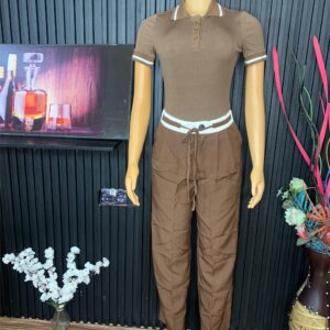 Brown Polo Two Piece Set
