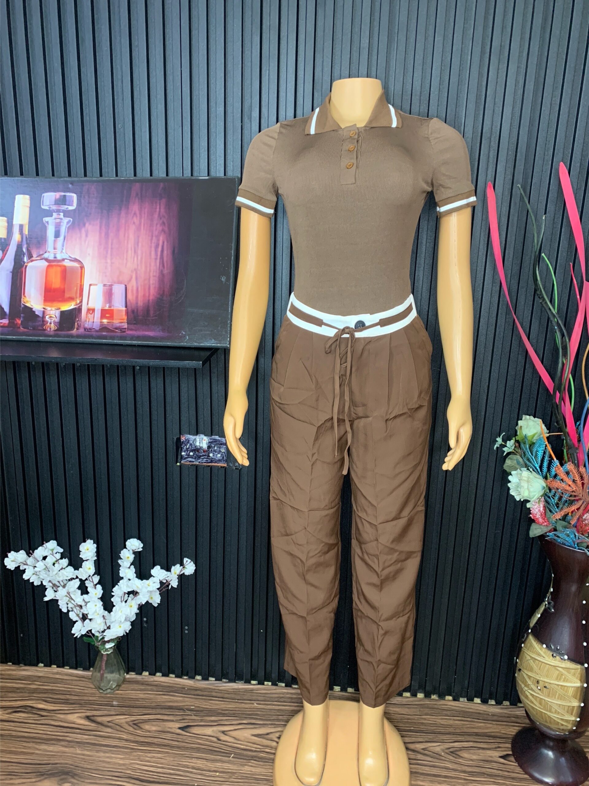 Brown Polo Two Piece Set 1 Brown Polo Two Piece Set