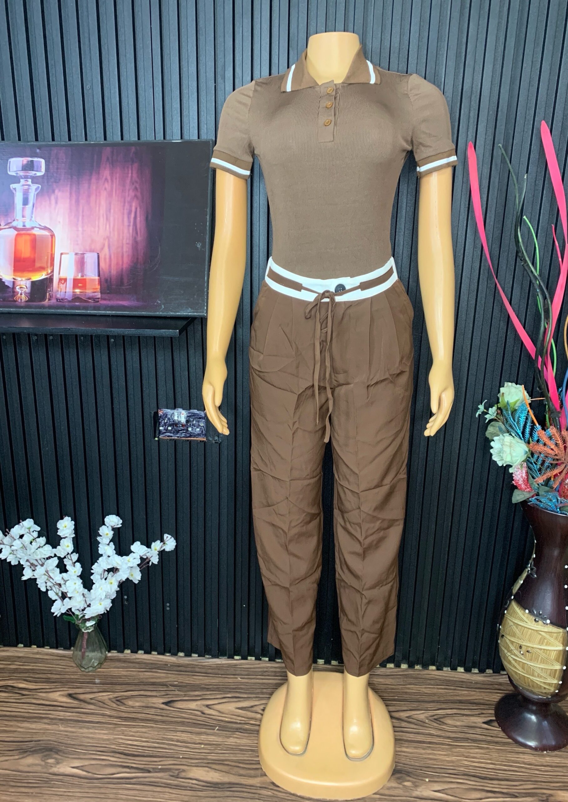 Brown Polo Two Piece Set 2 Brown Polo Two Piece Set - Image 2