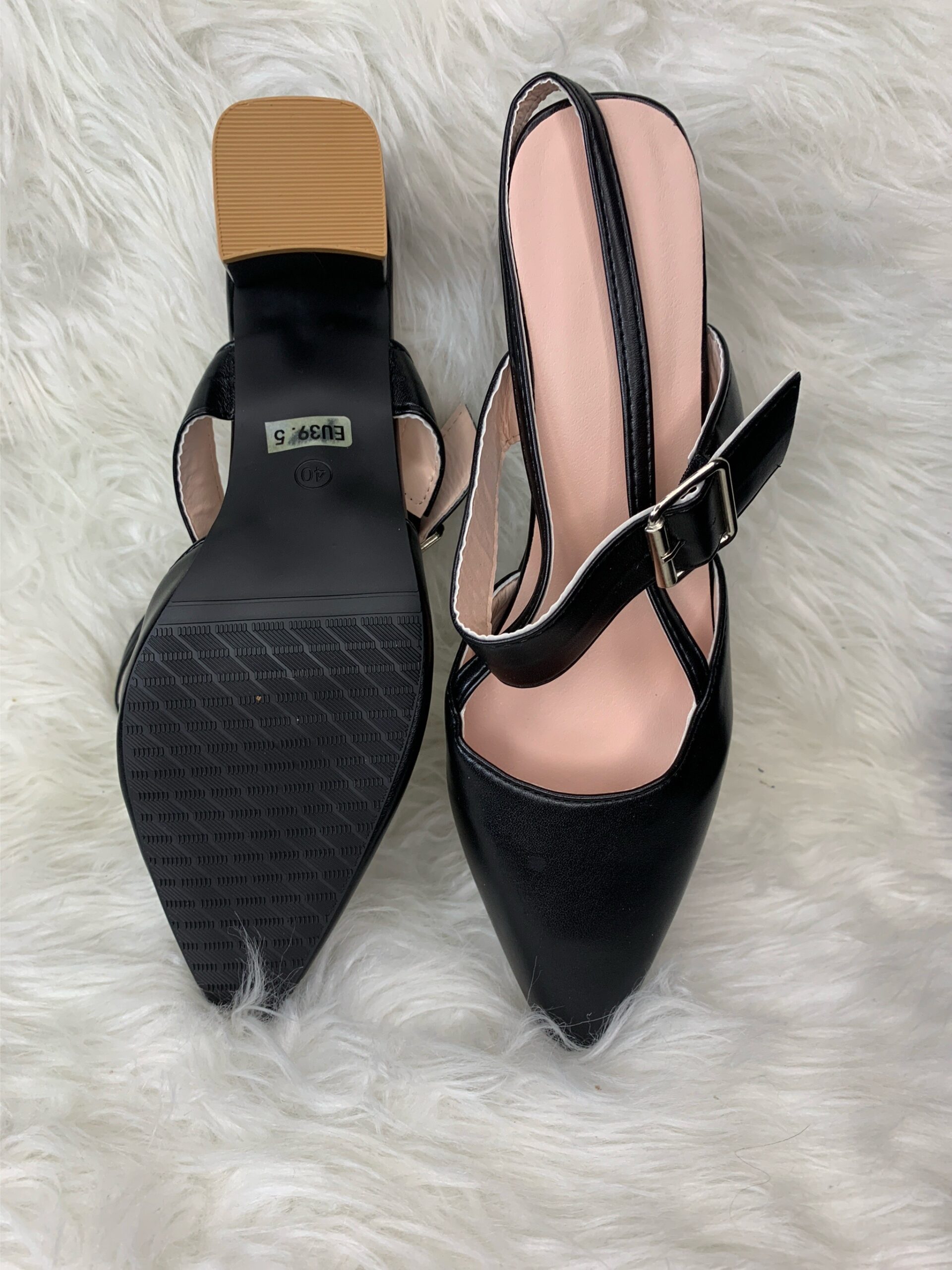Black Pointed Toe Slingback Heels 5 Black Pointed Toe Slingback Heels - Image 5