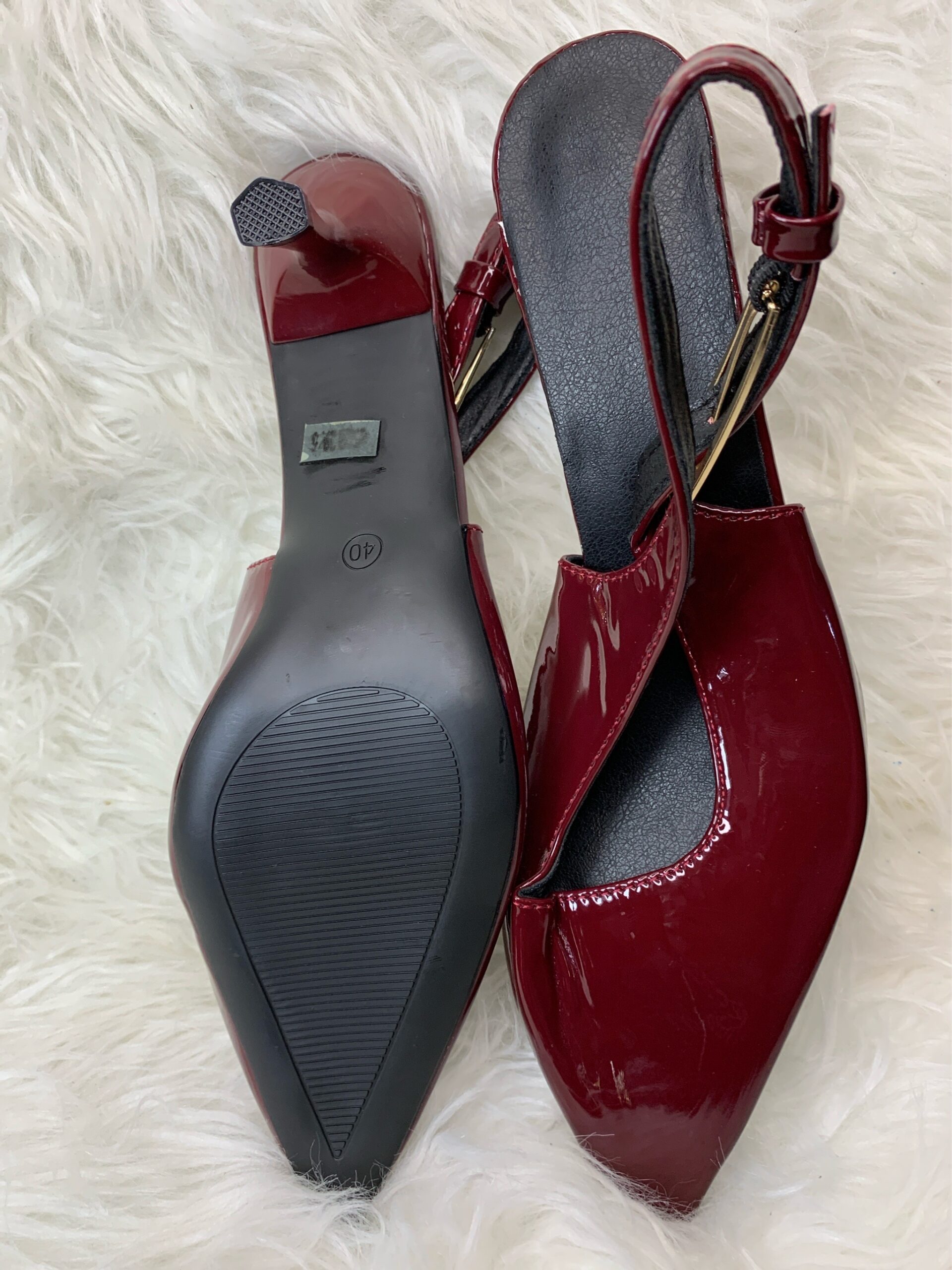 Burgundy Patent Slingback Heels 3 Burgundy Patent Slingback Heels - Image 3