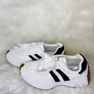 Home 17 White With Stripes Black Sneakers