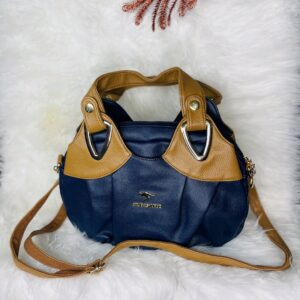 Navy Blue And Yellow Handbag